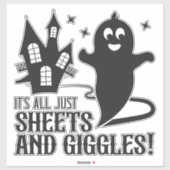 Sheets & Giggles – Humorous Halloween Ghost Design Sticker (Vel)