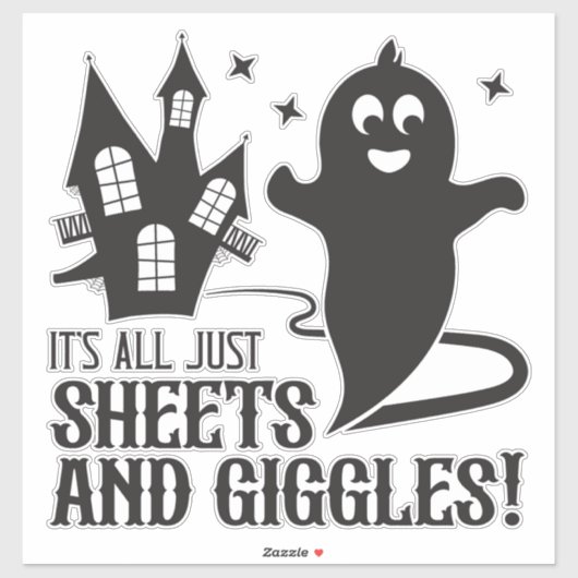 Sheets & Giggles – Humorous Halloween Ghost Design Sticker (Vel)