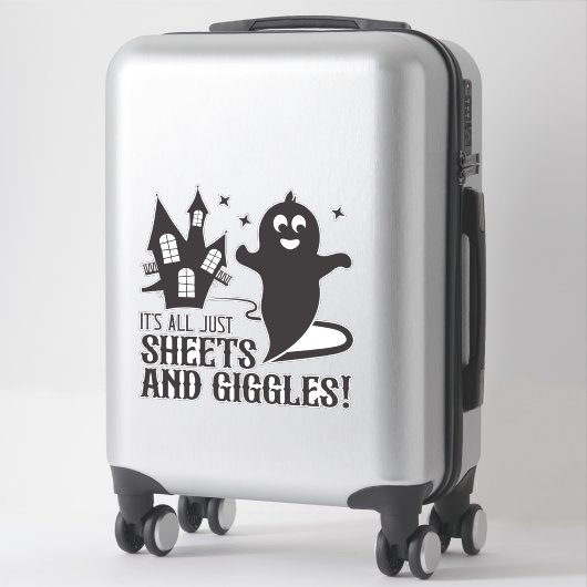 Sheets & Giggles – Humorous Halloween Ghost Design Sticker (Koffer)