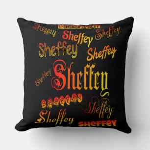 Sheffey Fonts - Oranje, rood en geel Kussen