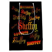 Sheffey Fonts - Oranje, rood en geel Medium Cadeauzakje (Achterkant)