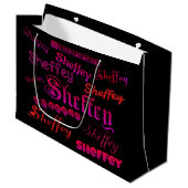 Sheffey Fonts - Roze en Rood Groot Cadeauzakje (Voorkant Gekanteld)