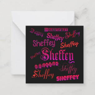 Sheffey Fonts - Roze en Rood Notitiekaartje