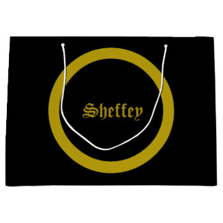 Sheffey-lettertypen - Black en Gold Monogram Grote Groot Cadeauzakje