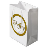 Sheffey Monogram in Gold Medium Cadeauzakje (Achterkant Gekanteld)