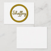 Sheffey Monogram in Gold Notitiekaartje (Voorkant / Achterkant)