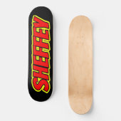 Sheffey Red Comic Fonts Schaats board deck Skateboard (Voorkant)