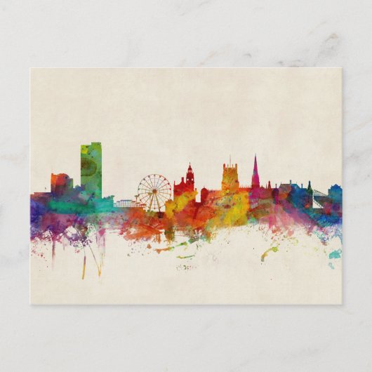 Sheffield England Skyline Briefkaart (Voorkant)
