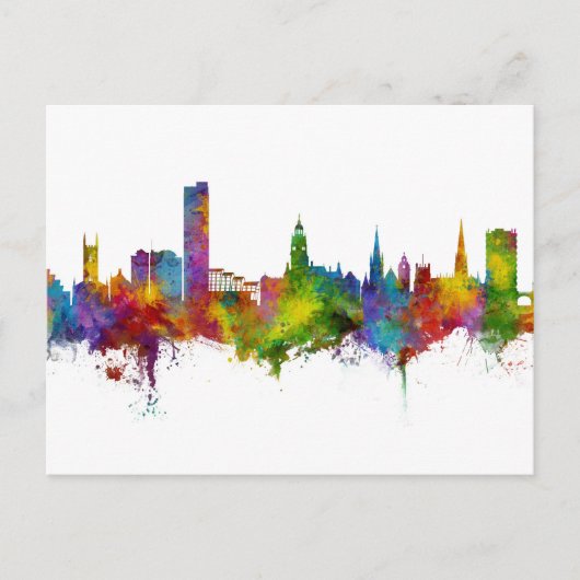 Sheffield England Skyline Briefkaart (Voorkant)