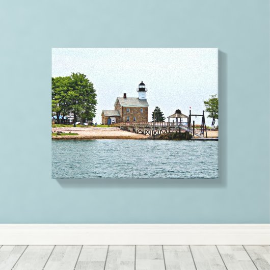 Sheffield Island Lighthouse, Connecticut Canvas Afdruk (Insitu (Houten vloer))