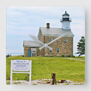 Sheffield Island Lighthouse, Connecticut Vierkante Klok