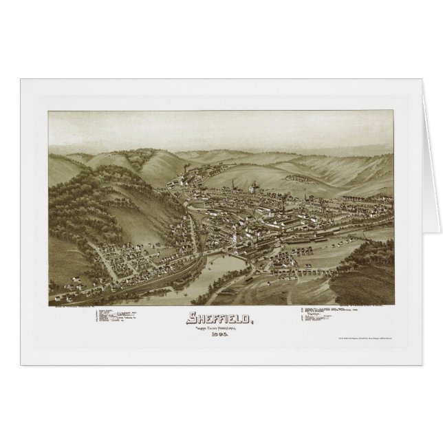 Sheffield, PA Panoramic Map - 1895 (Voorkant Horizontaal)
