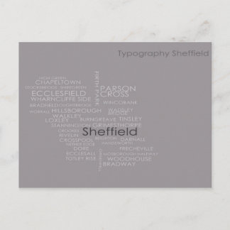 Sheffield Typografische Map Briefkaart