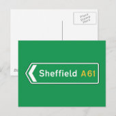 Sheffield, UK Road Sign Briefkaart (Voorkant / Achterkant)