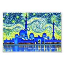 Sheikh Zayed Grand Mosque, Abu Dhabi op een Poster