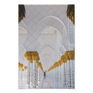Sheikh Zayed Grand Mosque kolommen, Abu Dhabi Foto Afdruk