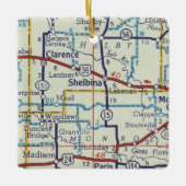 Shelbina MO  kaart Keramisch Ornament (Voorkant)