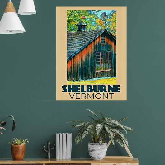 Shelburne, affiche de voyage vintage du Vermont (Salon 1)