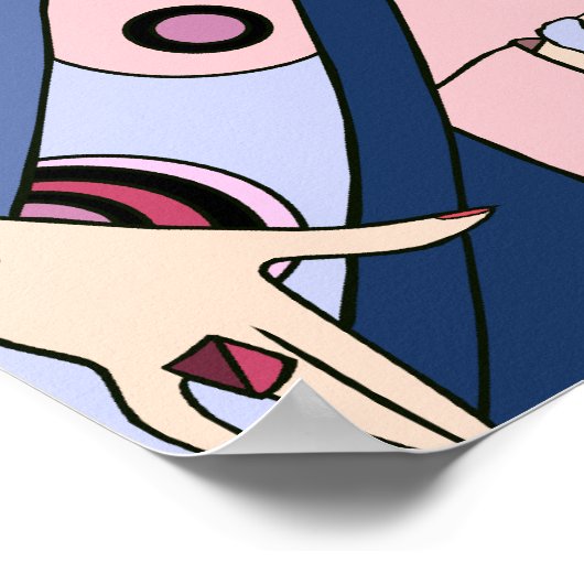 Shelby, 1920s Lady in Pink and Blue Poster (Hoek)