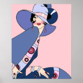 Shelby, 1920s Lady in Pink and Blue Poster (Voorkant)