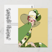 Shelby, 1920s Lady in Yellow and Olive Briefkaart (Voorkant / Achterkant)