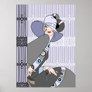 Shelby, 1930 Lady in Mauve en Grey Poster