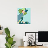 Shelby, Lady in Aqua en Blauwgroen uit de jaren 20 Poster (Thuiskantoor)