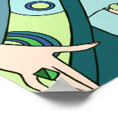 Shelby, Lady in Aqua en Blauwgroen uit de jaren 20 Poster (Hoek)