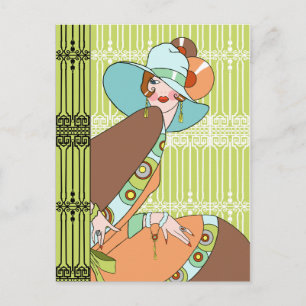 Shelby, Lady uit 1930 in Kiwi en Brown Briefkaart