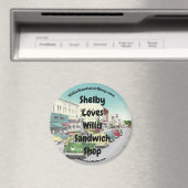Shelby Loves Willis Sandwich Shop Frigo Magnet (In Situ (Lave-vaisselle))