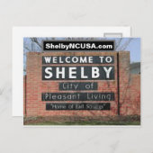 Shelby NC Briefkaart (Voorkant / Achterkant)