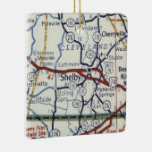 Shelby NC  Map Keramisch Ornament (Rechts)