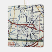 Shelby NC  Map Keramisch Ornament (Links)