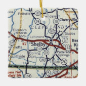 Shelby NC  Map Keramisch Ornament (Voorkant)