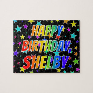 "SHELBY" Voornaam, geun "HAPPY BIRTHDAY" Legpuzzel