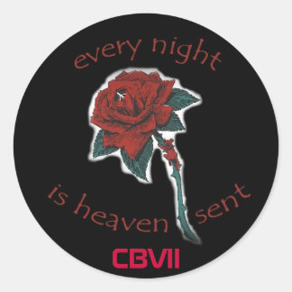 Shelby zwart groter canvas, CBVII Ronde Sticker