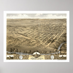 Shelbyville, IL Panoramic Map - 1869 Poster