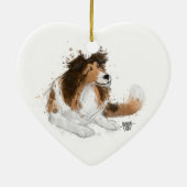 Sheldon de Sheltie Keramisch Ornament (Achterkant)
