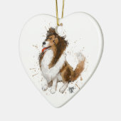 Sheldon de Sheltie Keramisch Ornament (Links)