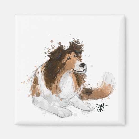 Sheldon de Sheltie Magneet (Voorkant)