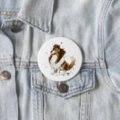 Sheldon de Sheltie Ronde Button 7,6 Cm (In situ)