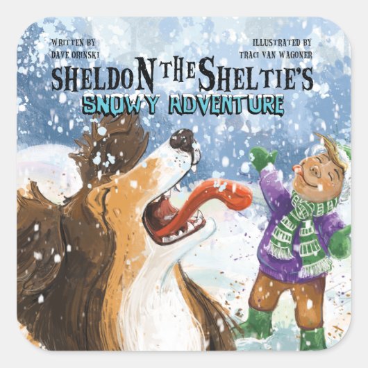 Sheldon de Sheltie Vierkante Sticker (Voorkant)
