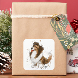 Sheldon de Sheltie Vierkante Sticker