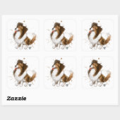 Sheldon de Sheltie Vierkante Sticker (Vel)