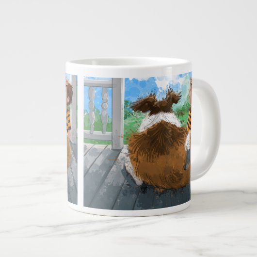 Sheldon en David ontspannen Extra Grote Beker (Voorkant rechts)