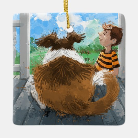 Sheldon en David ontspannen Keramisch Ornament (Voorkant)