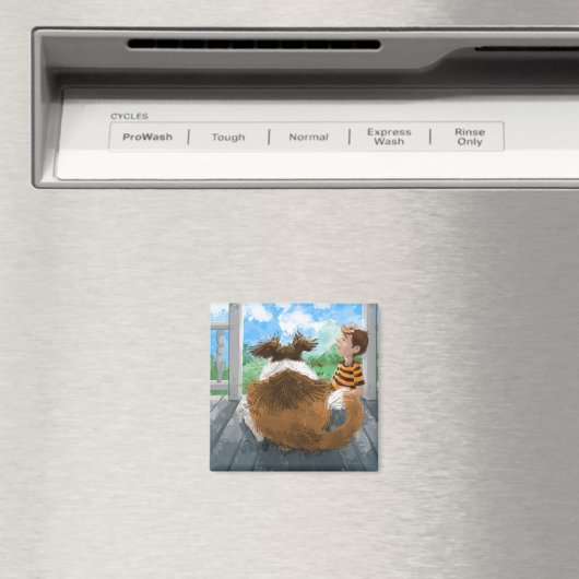 Sheldon en David ontspannen Magneet (Insitu (Vaatwasser))