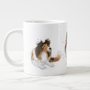 Sheldon op de Sheltie Three Poses Extra Grote Beker