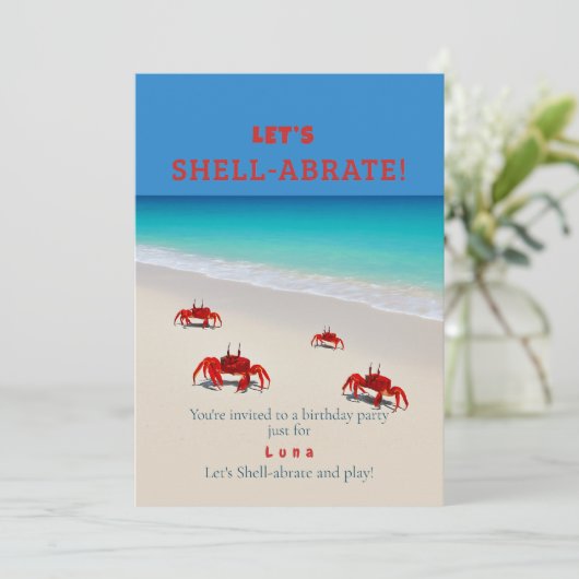 Shell-abrate ! - Invitation d'anniversaire des fil (Debout devant)