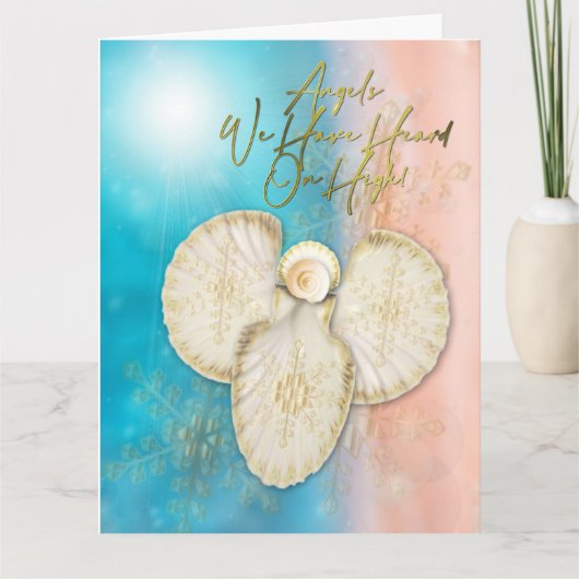 Shell Angel Beach Folded Wenskaart Kaart (Voorkant)